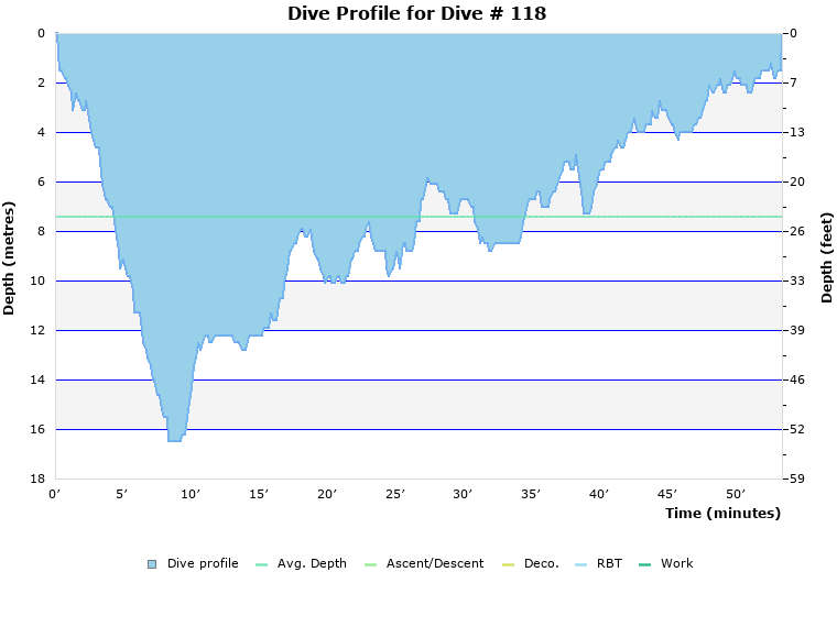 Dive Profile for Dive # 118