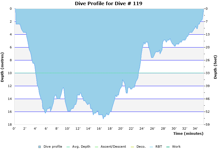 Dive Profile for Dive # 119