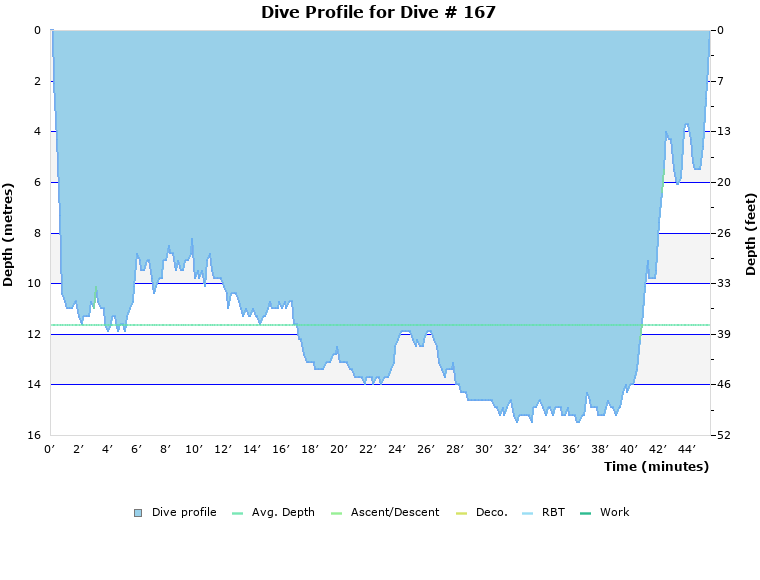 Dive Profile for Dive # 167