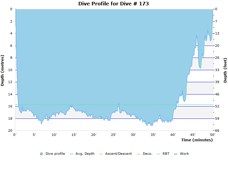 Dive Profile for Dive # 173
