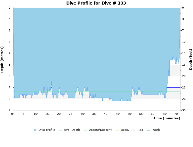 Dive Profile for Dive # 203