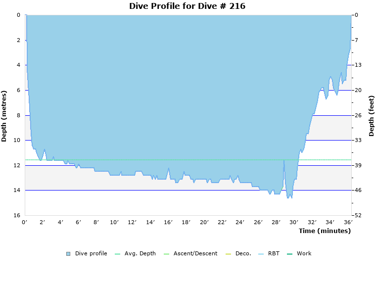Dive Profile for Dive # 216