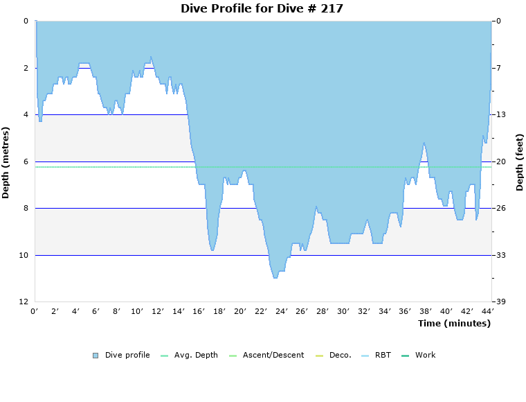 Dive Profile for Dive # 217