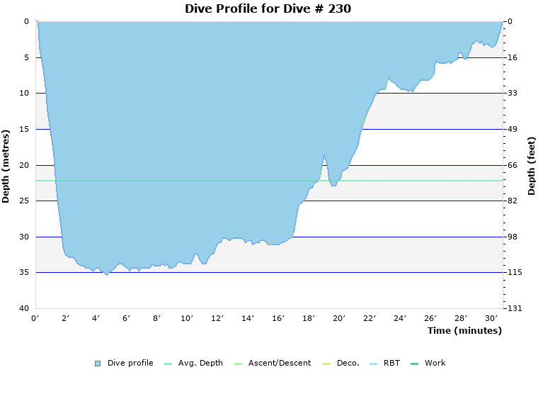 Dive Profile for Dive # 230