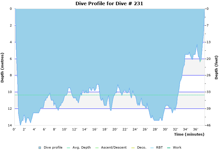 Dive Profile for Dive # 231