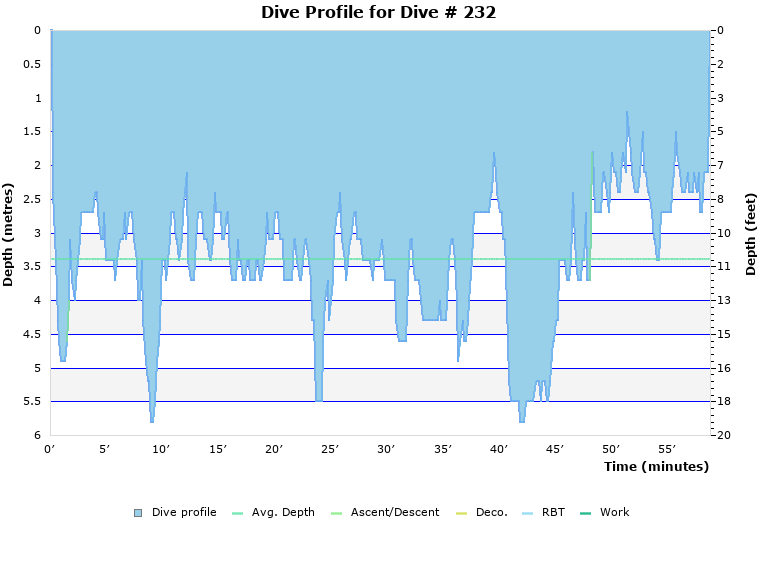 Dive Profile for Dive # 232
