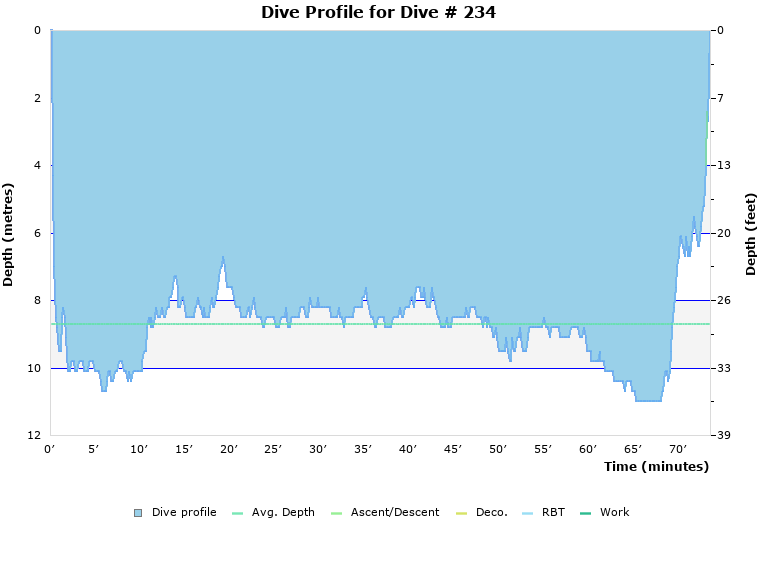 Dive Profile for Dive # 234