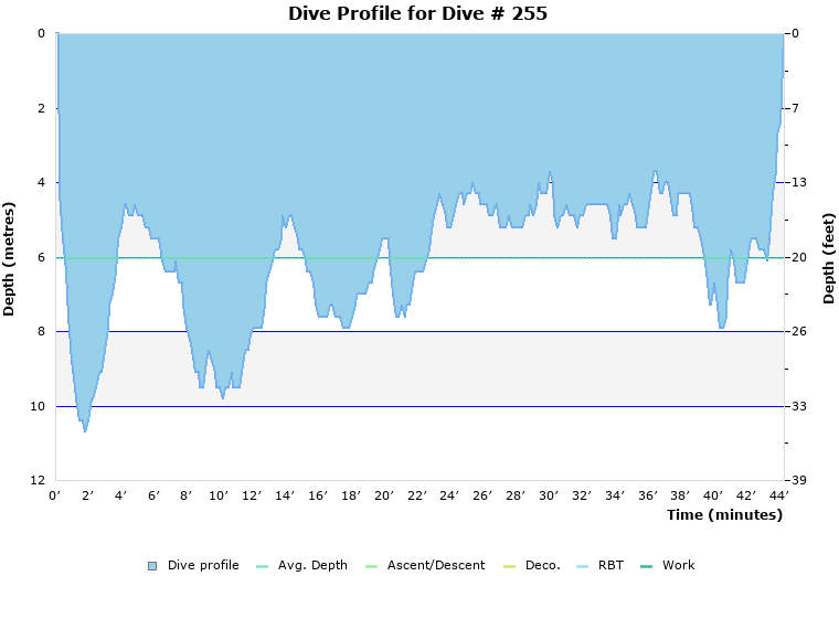 Dive Profile for Dive # 255