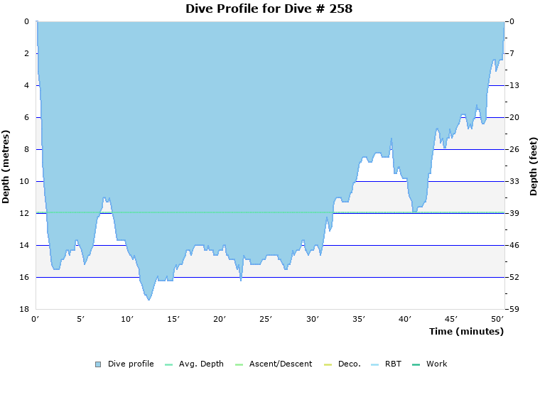 Dive Profile for Dive # 258