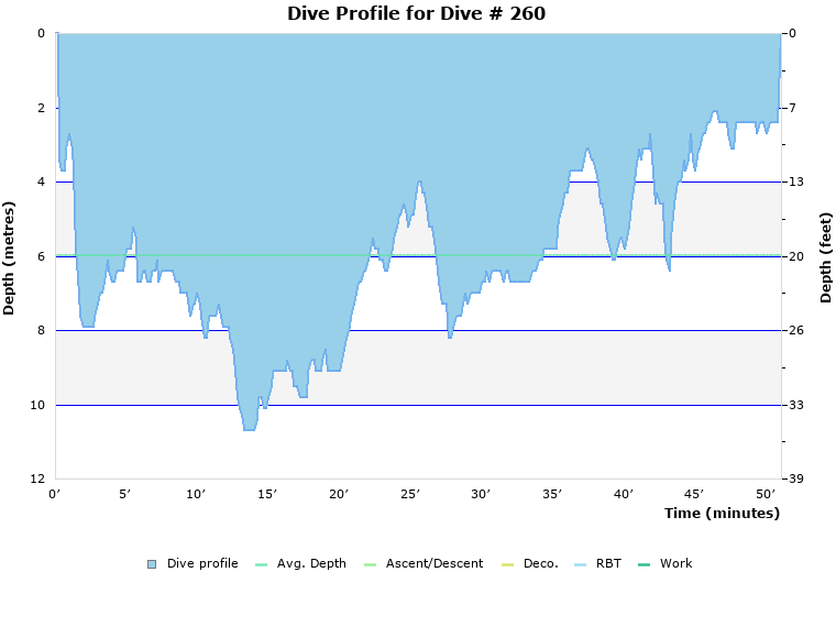 Dive Profile for Dive # 260