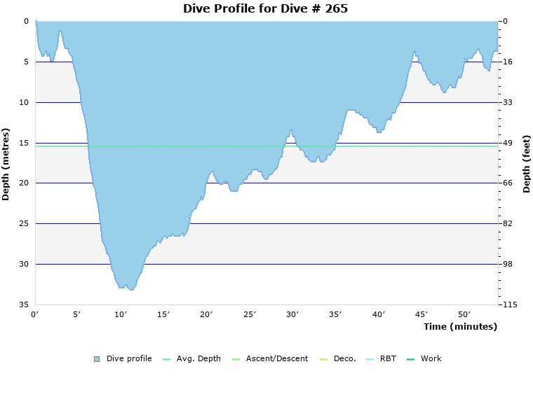Dive Profile for Dive # 265