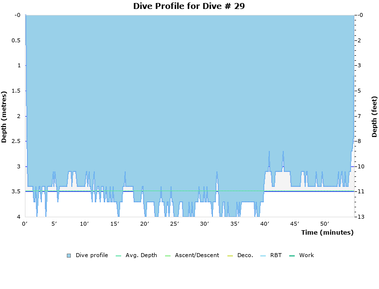 Dive Profile for Dive # 29