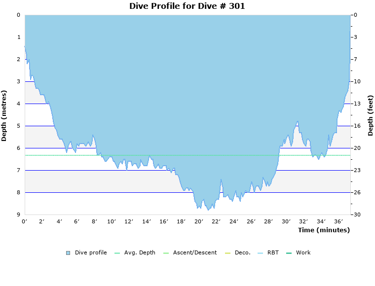 Dive Profile for Dive # 301