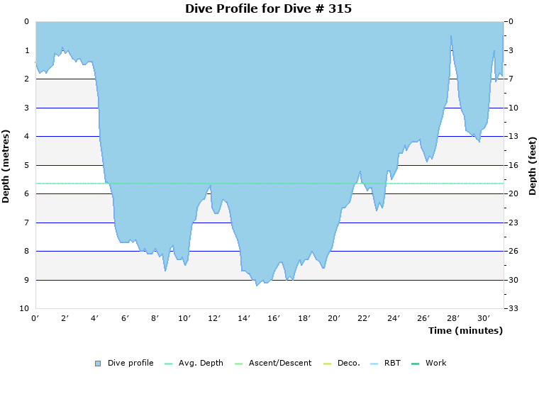 Dive Profile for Dive # 315