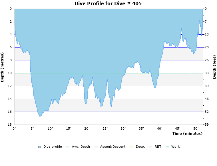Dive Profile for Dive # 405