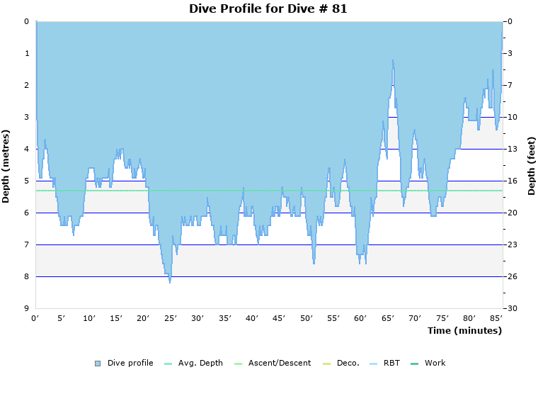 Dive Profile for Dive # 81