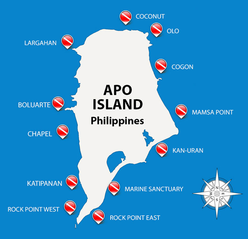 Map of Apo Island, Philippines