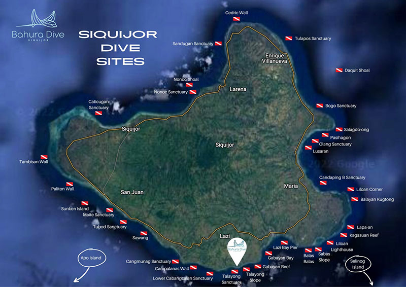 Map of Siquijor Island, Philippines