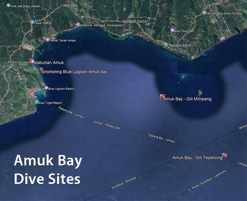 Map of Amuk Bay, Bali