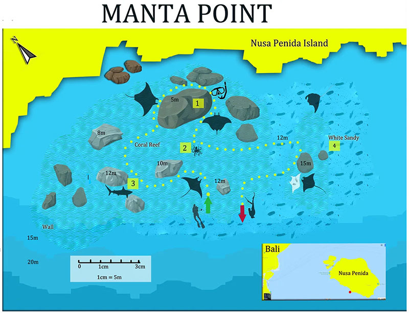 Map for Nusa Penida - Manta Point