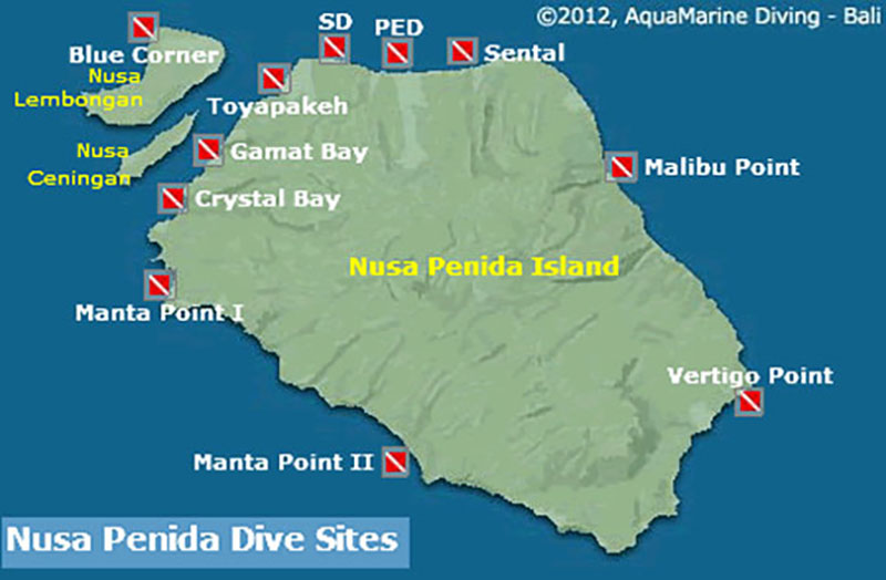 Map of Nusa Penida, Bali