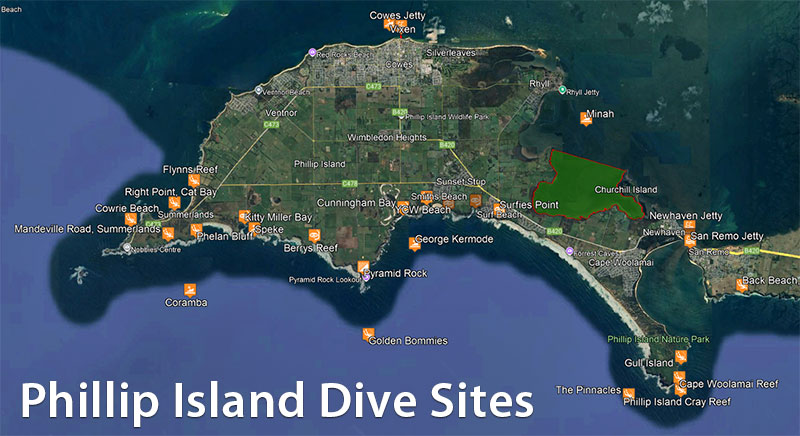 Map of Phillip Island, VIC