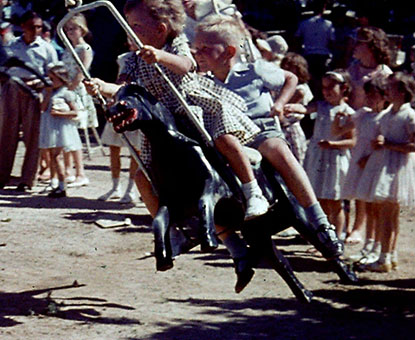 Lloyd Borrett on merry-go-round