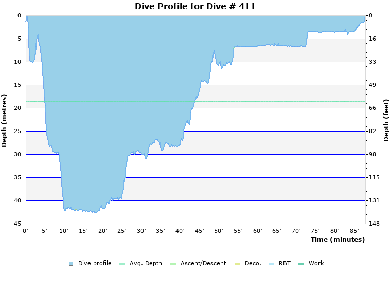 Dive Profile for Dive # 411