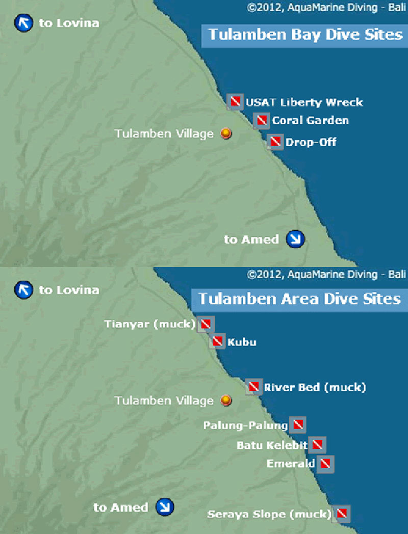 Map of Tulamben, Bali Map of Tulamben, Bali