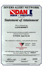 Diver Alert Network (DAN) Apply First Aid - HLTFA301B 