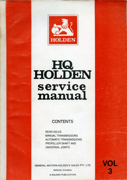 HQ Holden Service Manual - Volume 3